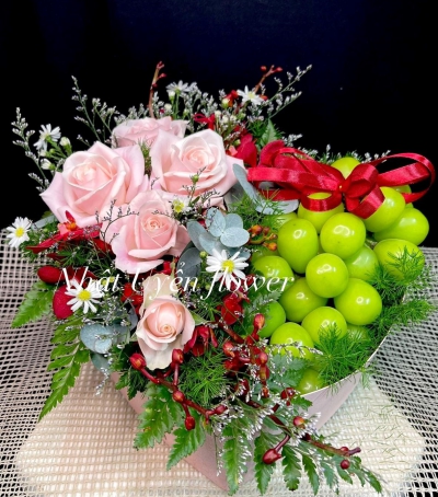 Giỏ Hoa Quả - Giỏ Quà Trái Cây Hoa Tươi HX-3002