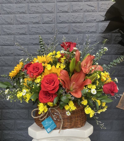 Giỏ Hoa Chúc Mừng HCM-0008