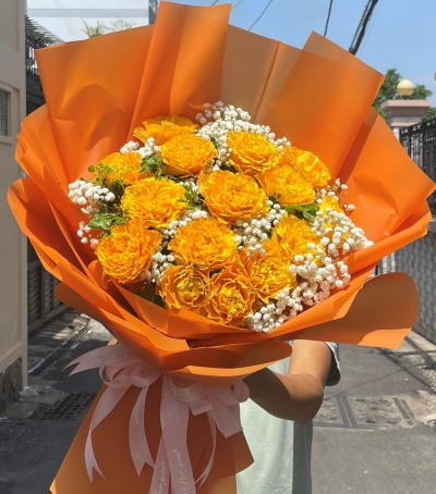 Bó Hoa Hồng Cam Spirit - Hoa Chúc Mừng HSN-0221