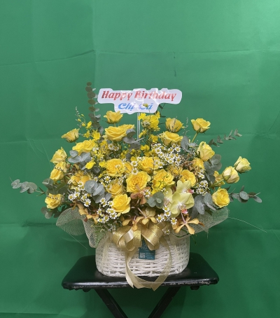 Giỏ Hoa Hồng Chúc Mừng HCM-0014