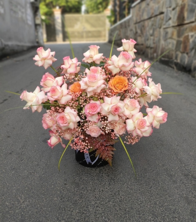 Giỏ Hoa Hồng Chúc Mừng HCM-0007