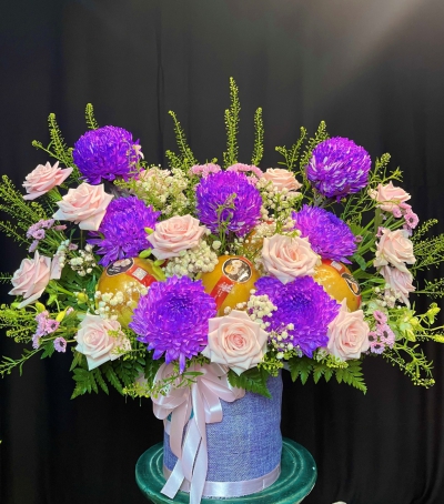 Giỏ Hoa Chúc Mừng - Giỏ Hoa Tươi HCM-0989