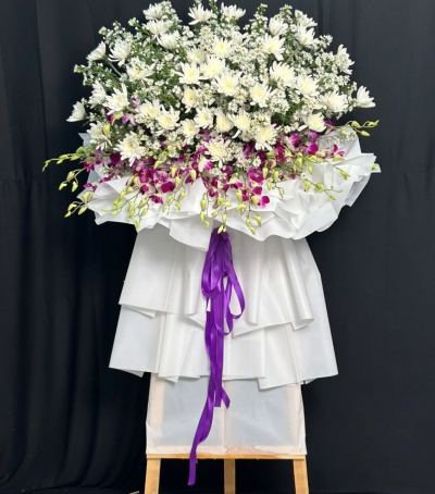 Kệ Hoa Tươi Chia Buồn - Hoa CB003