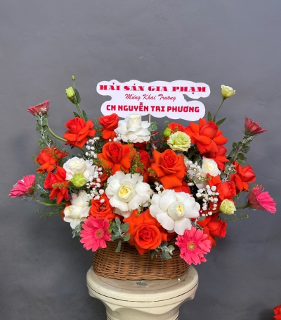 Giỏ Hoa Tươi Chúc Mừng Khai Trương NU - 3S3