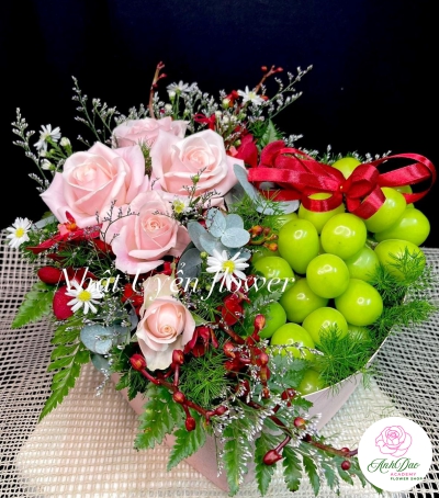 Giỏ Hoa Quả - Giỏ Quà Trái Cây Hoa Tươi HX-3002