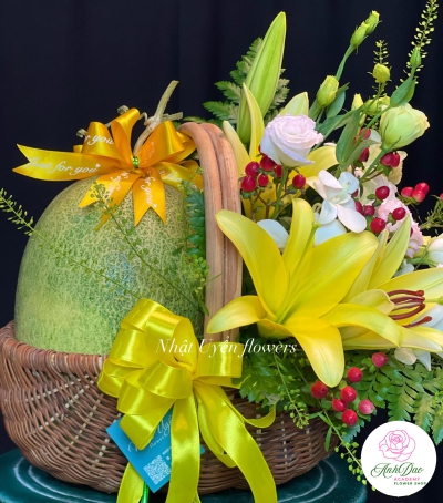 Giỏ Hoa Quả - Giỏ Quà Trái Cây Hoa Tươi HX-0702