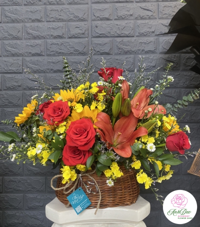 Giỏ Hoa Chúc Mừng HCM-0008