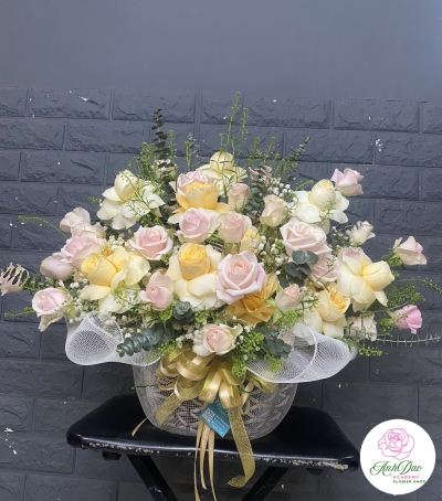 Giỏ Hoa Hồng Chúc Mừng HCM-0006