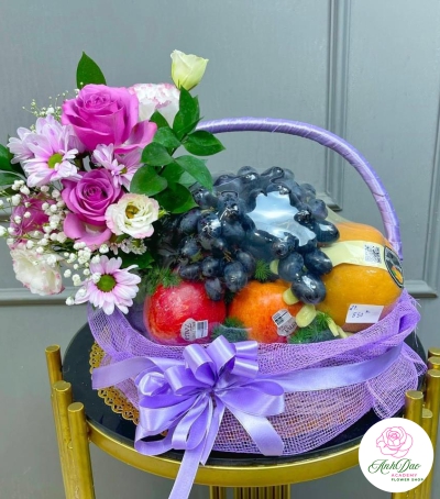 Giỏ Hoa Quả - Giỏ Quà Trái Cây Hoa Tươi HX-0006