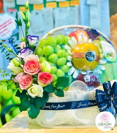 Giỏ Hoa Quả - Giỏ Quà Trái Cây Hoa Tươi HX-0005