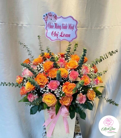 Giỏ Hoa Hồng - Hoa Tươi Chúc Mừng HCM-0202