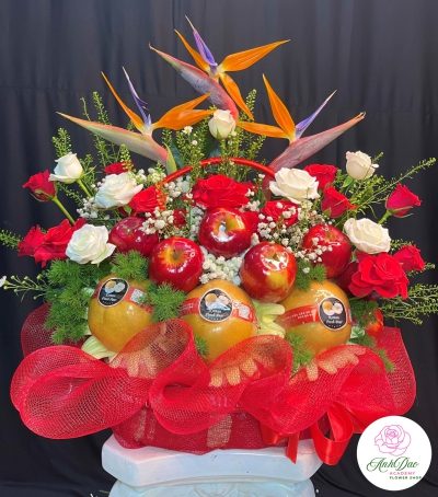 Giỏ Hoa Quả - Giỏ Quà Trái Cây Hoa Tươi HX-3303
