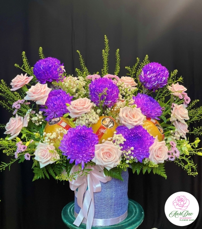 Giỏ Hoa Chúc Mừng - Giỏ Hoa Tươi HCM-0989