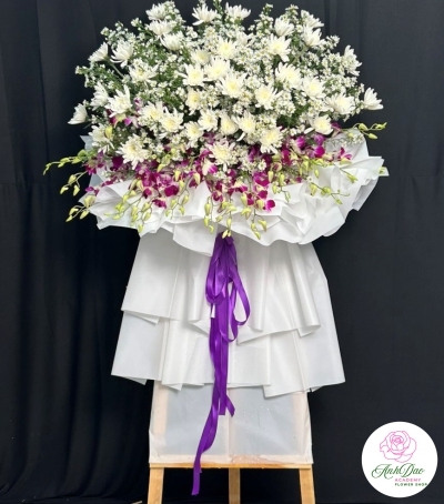 Kệ Hoa Tươi Chia Buồn - Hoa CB003