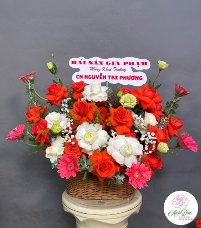 Giỏ Hoa Tươi Chúc Mừng Khai Trương NU - 3S3