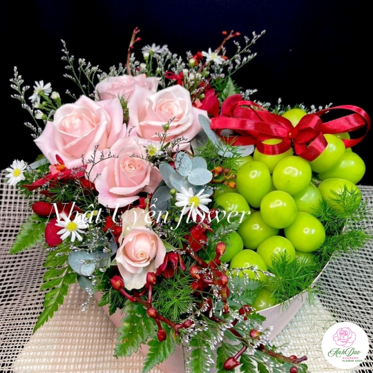 Giỏ Hoa Quả - Giỏ Quà Trái Cây Hoa Tươi HX-3002