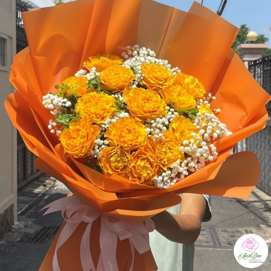 Bó Hoa Hồng Cam Spirit - Hoa Chúc Mừng HSN-0221