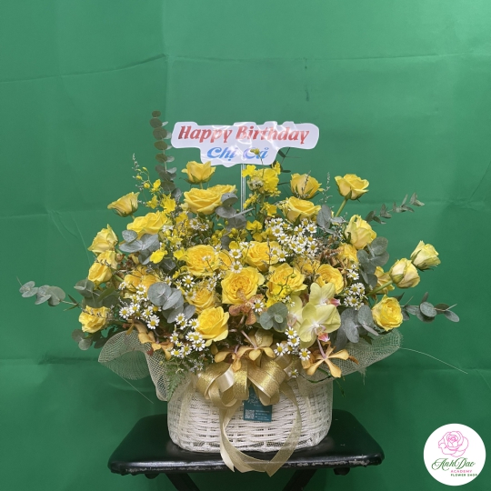 Giỏ Hoa Hồng Chúc Mừng HCM-0014