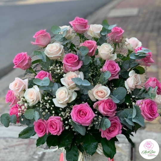 Giỏ Hoa Hồng - Hoa Tươi Chúc Mừng HCM-0016