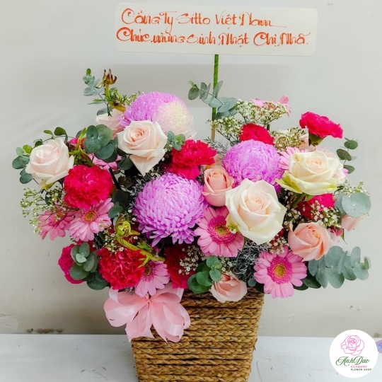 Giỏ Hoa Hồng - Hoa Tươi Chúc Mừng HCM-0102