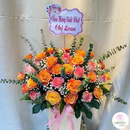 Giỏ Hoa Hồng - Hoa Tươi Chúc Mừng HCM-0202