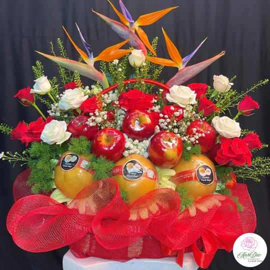 Giỏ Hoa Quả - Giỏ Quà Trái Cây Hoa Tươi HX-3303