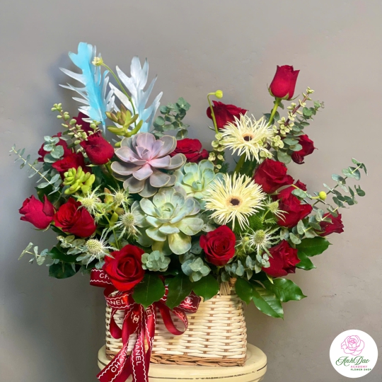 Giỏ Hoa Chúc Mừng – Sang Trọng & Đẳng Cấp NU-11